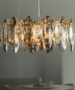 Luxury Brass Material Chandelier Elegant Atmosphere Handmade Art Design Crystal Hanging Lights